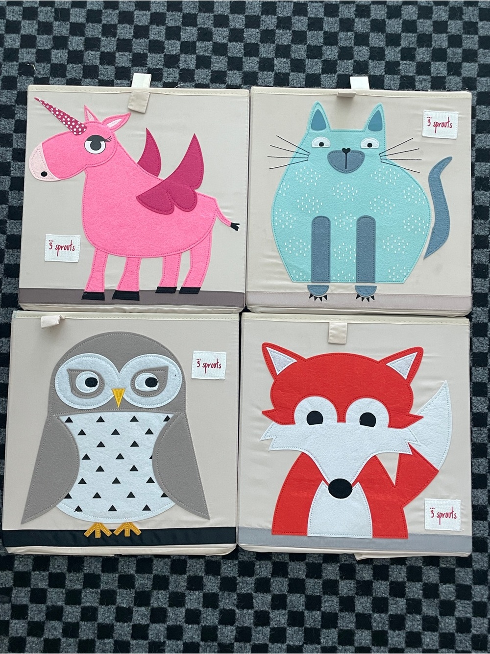 Cute 3 sprout storage bin x 4 x 13”